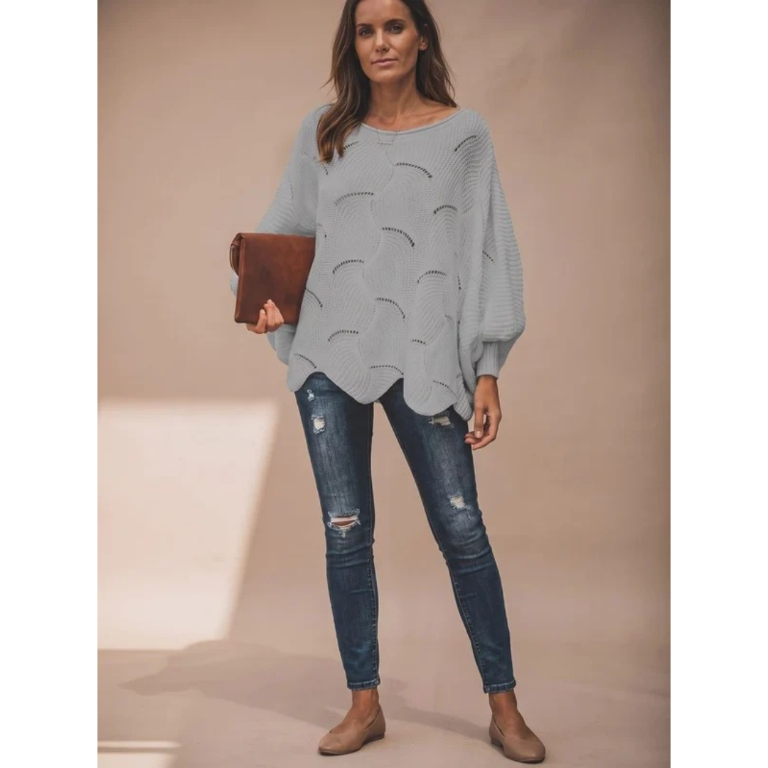 Mariella patterned knit jumper in black
