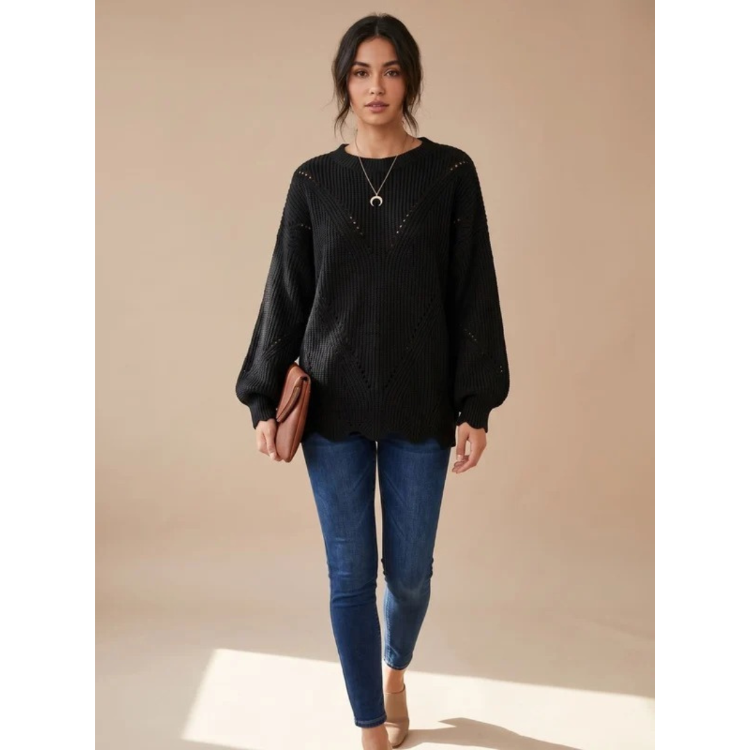 Mariella patterned knit jumper, side view
