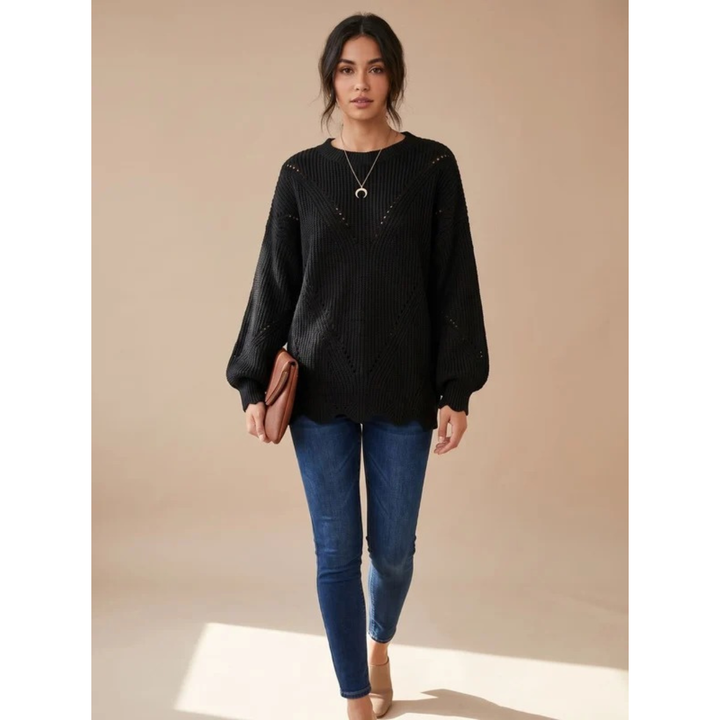 Mariella patterned knit jumper, side view