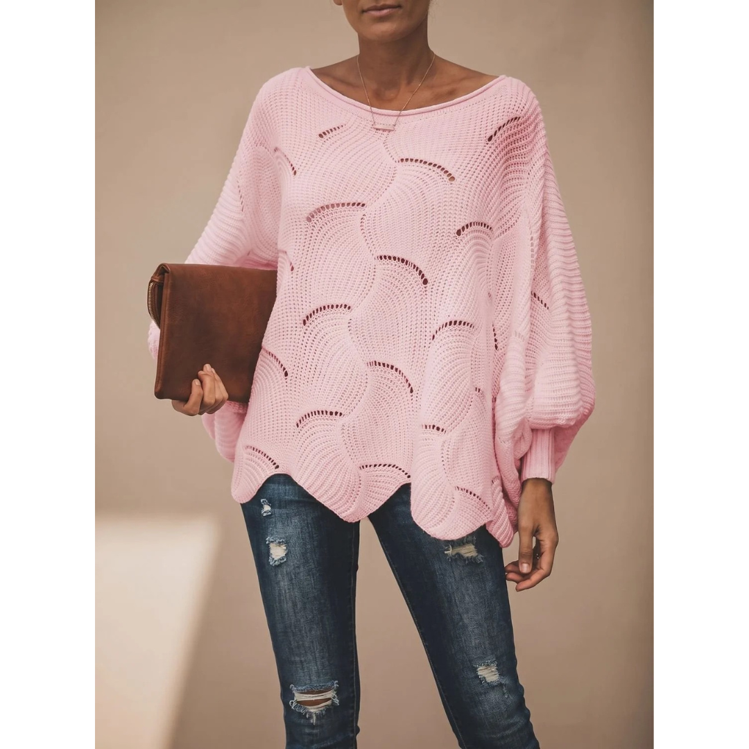 Mariella patterned knit jumper with wide sleeves