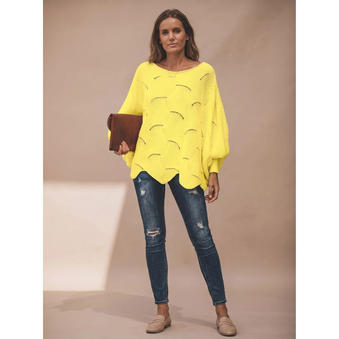 Mariella patterned knit jumper in yellow