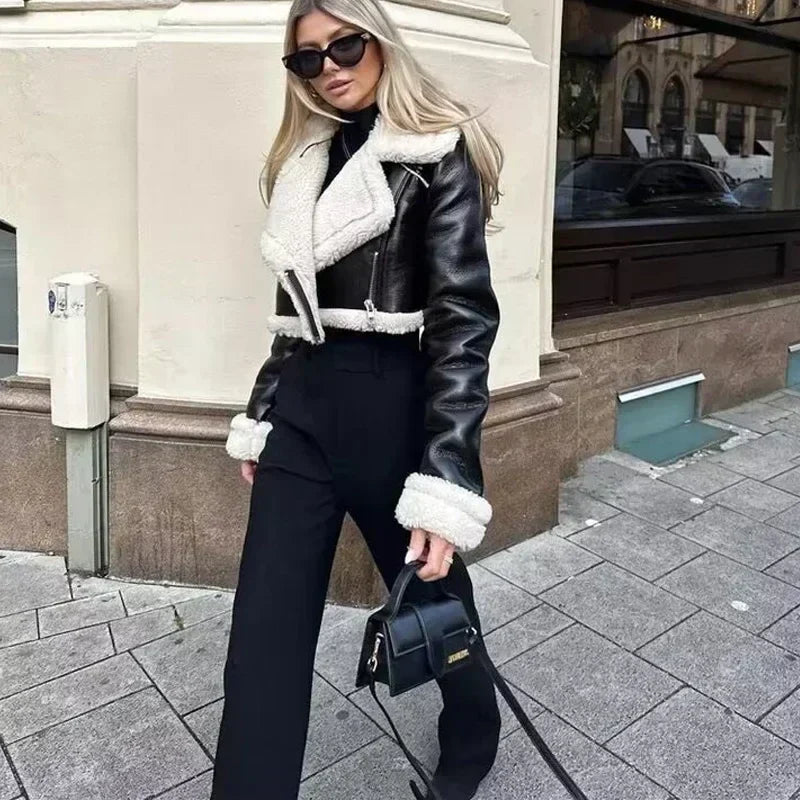 Coralie cropped zip up coat