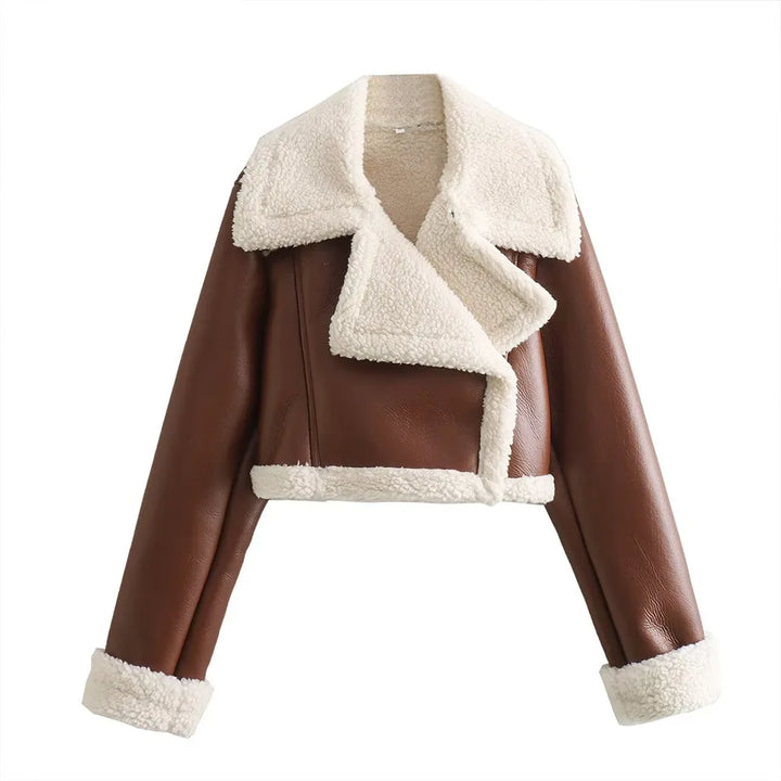 Coralie cropped zip up coat – image 11