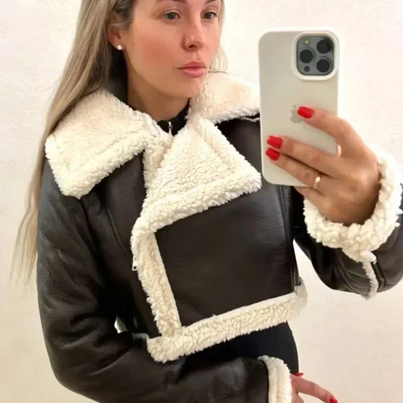 Coralie cropped zip up coat – image 2