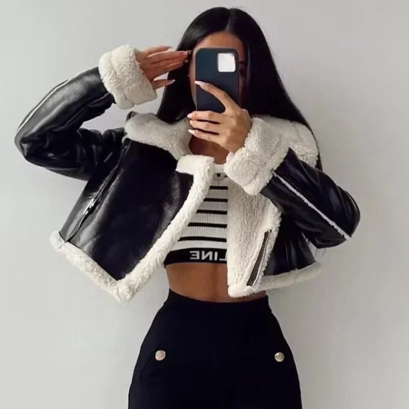 Coralie cropped zip up coat – image 3