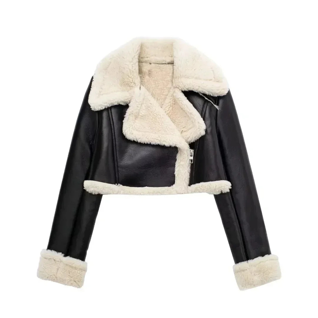 Coralie cropped zip up coat – image 5