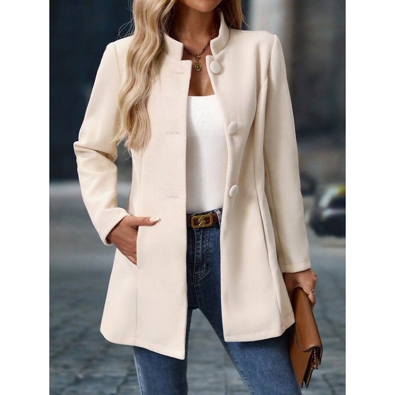 Millie short coat with stand collar – image 5
