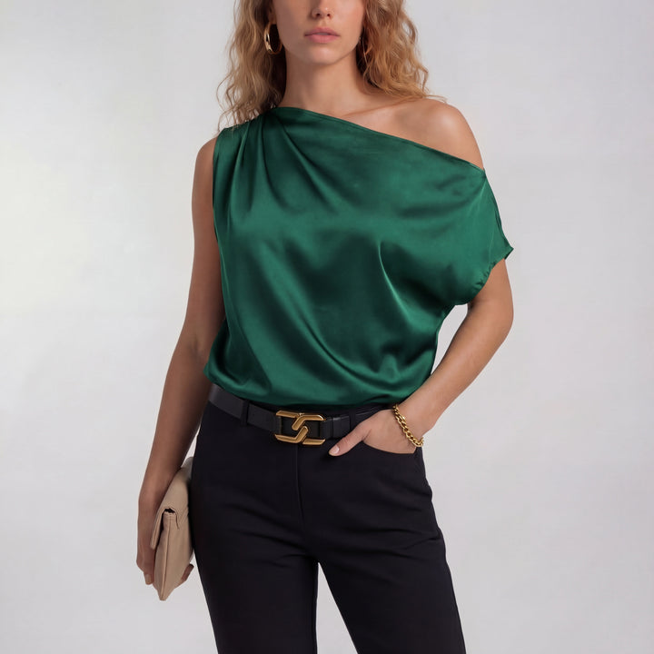 Elowen one shoulder draped blouse – image 2