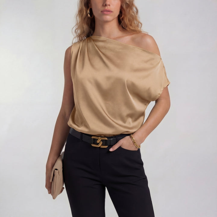 Elowen one shoulder draped blouse – image 4