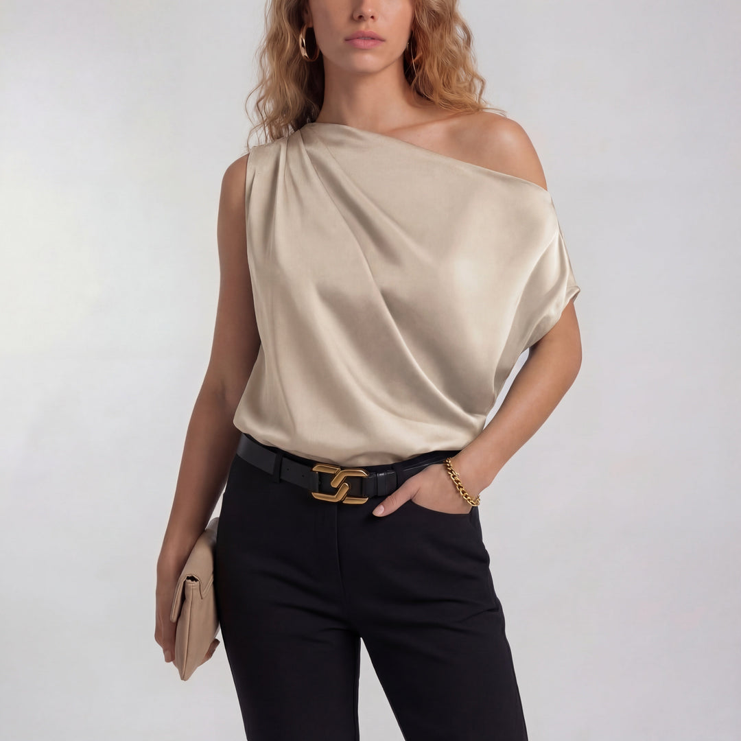 Elowen one shoulder draped blouse – image 3