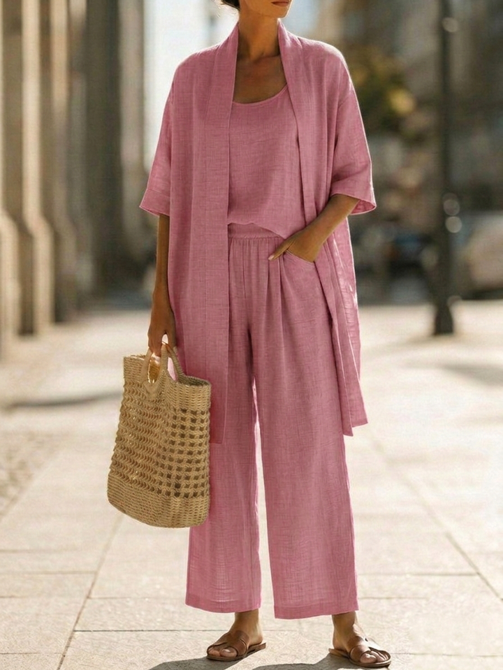Romane three piece top, jacket and wide leg trouser set – image 6