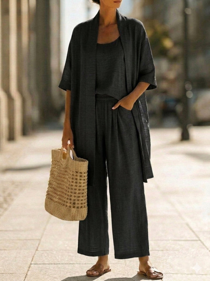 Romane three piece top, jacket and wide leg trouser set – image 5