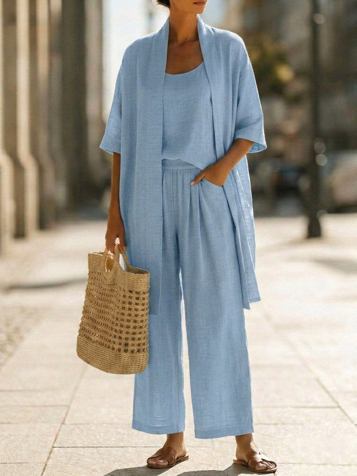 Romane three piece top, jacket and wide leg trouser set – image 3