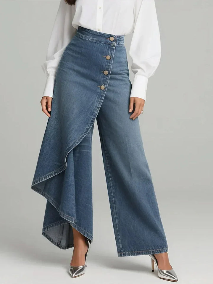 Laura wrap front wide leg trousers