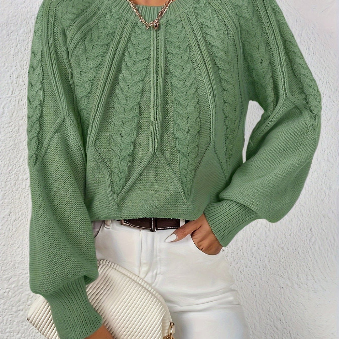 Aveline oversized cropped cable knit jumper