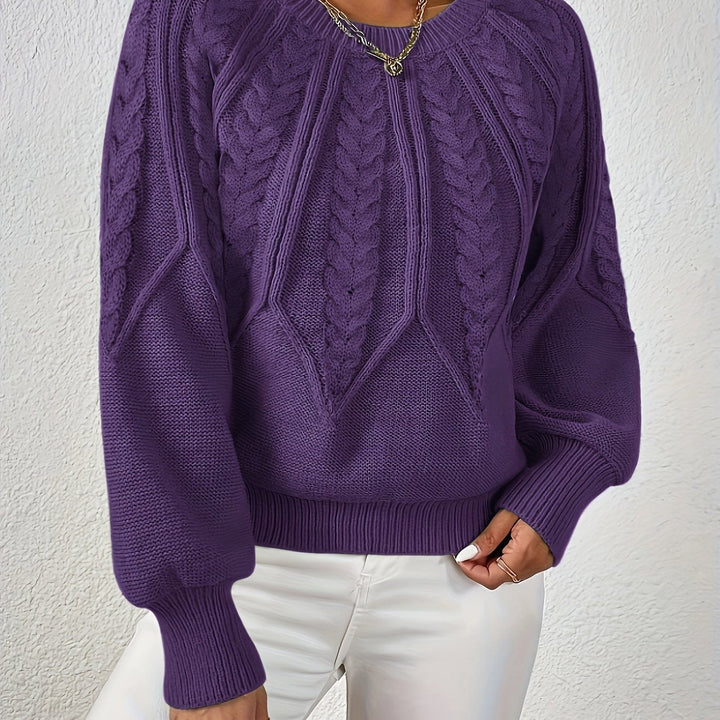 Aveline oversized cropped cable knit jumper – image 10