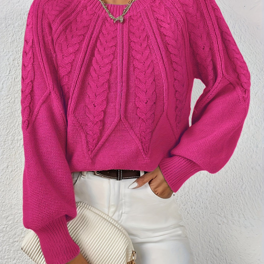 Aveline oversized cropped cable knit jumper – image 11