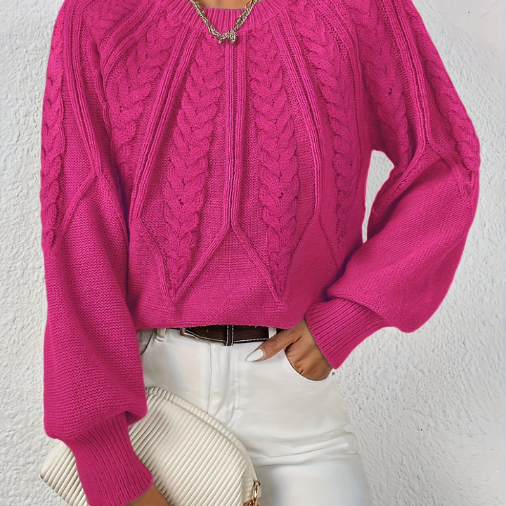 Aveline oversized cropped cable knit jumper – image 11