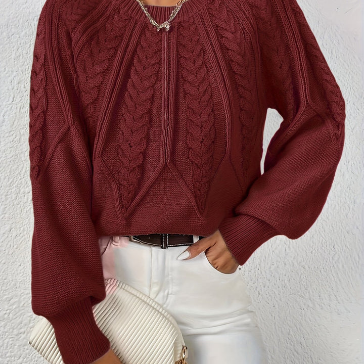 Aveline oversized cropped cable knit jumper – image 3