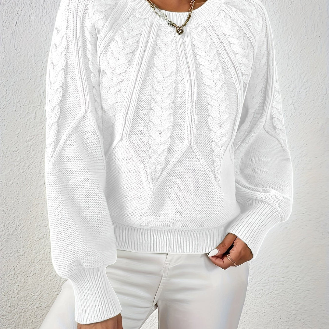 Aveline oversized cropped cable knit jumper – image 4