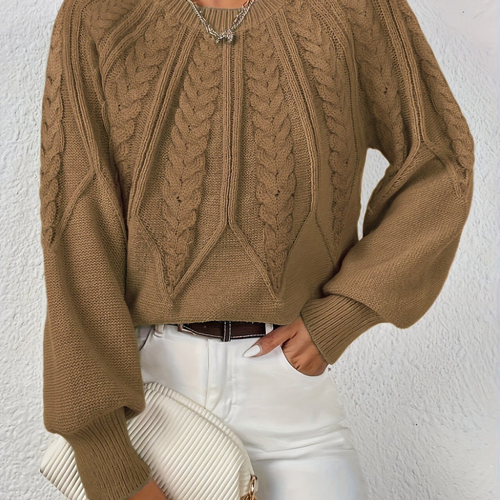 Aveline oversized cropped cable knit jumper – image 6