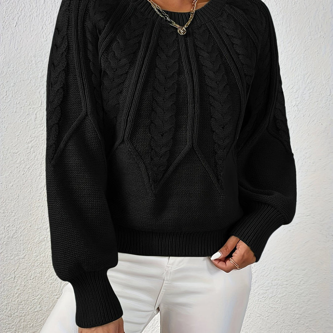 Aveline oversized cropped cable knit jumper – image 7