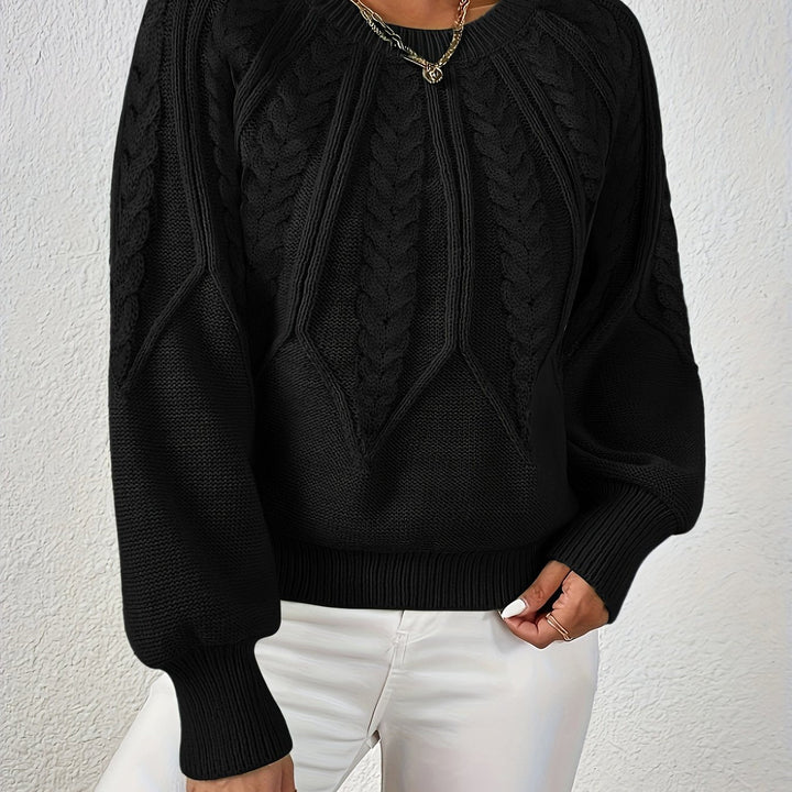 Aveline oversized cropped cable knit jumper – image 7