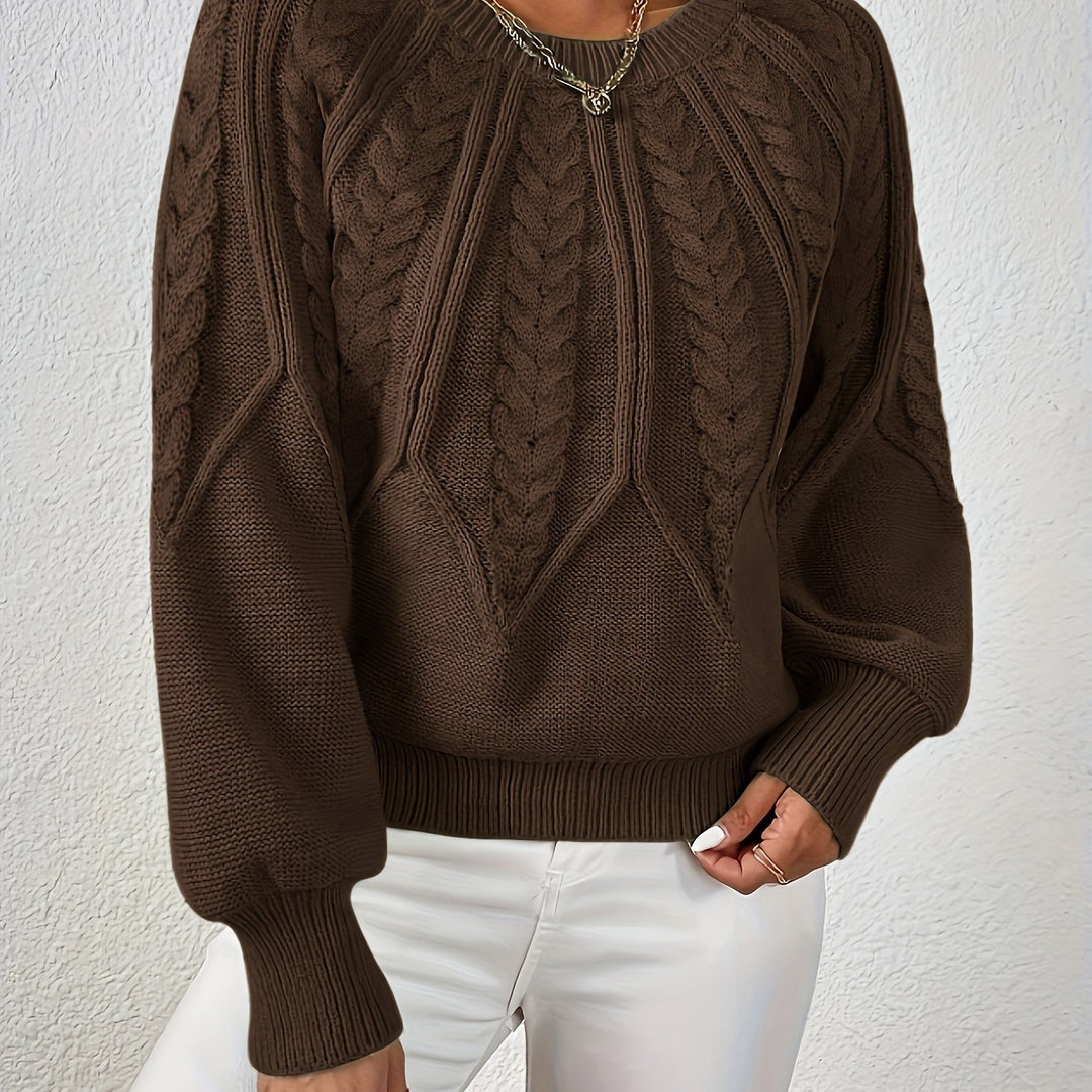 Aveline oversized cropped cable knit jumper – image 9