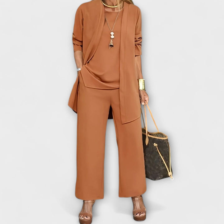 Sapphira three piece top cardigan and trouser set – image 2
