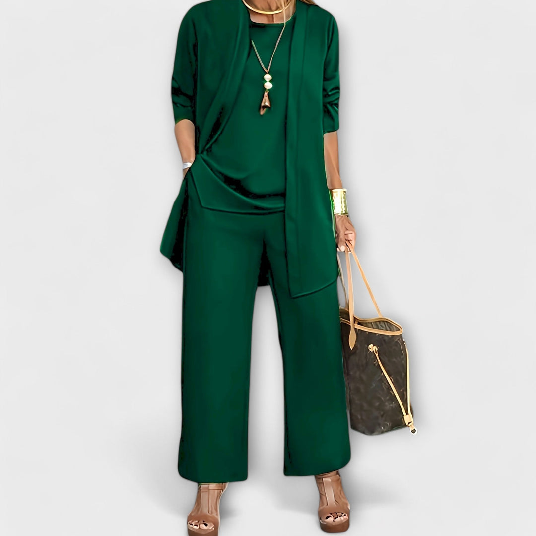 Sapphira three piece top cardigan and trouser set – image 5