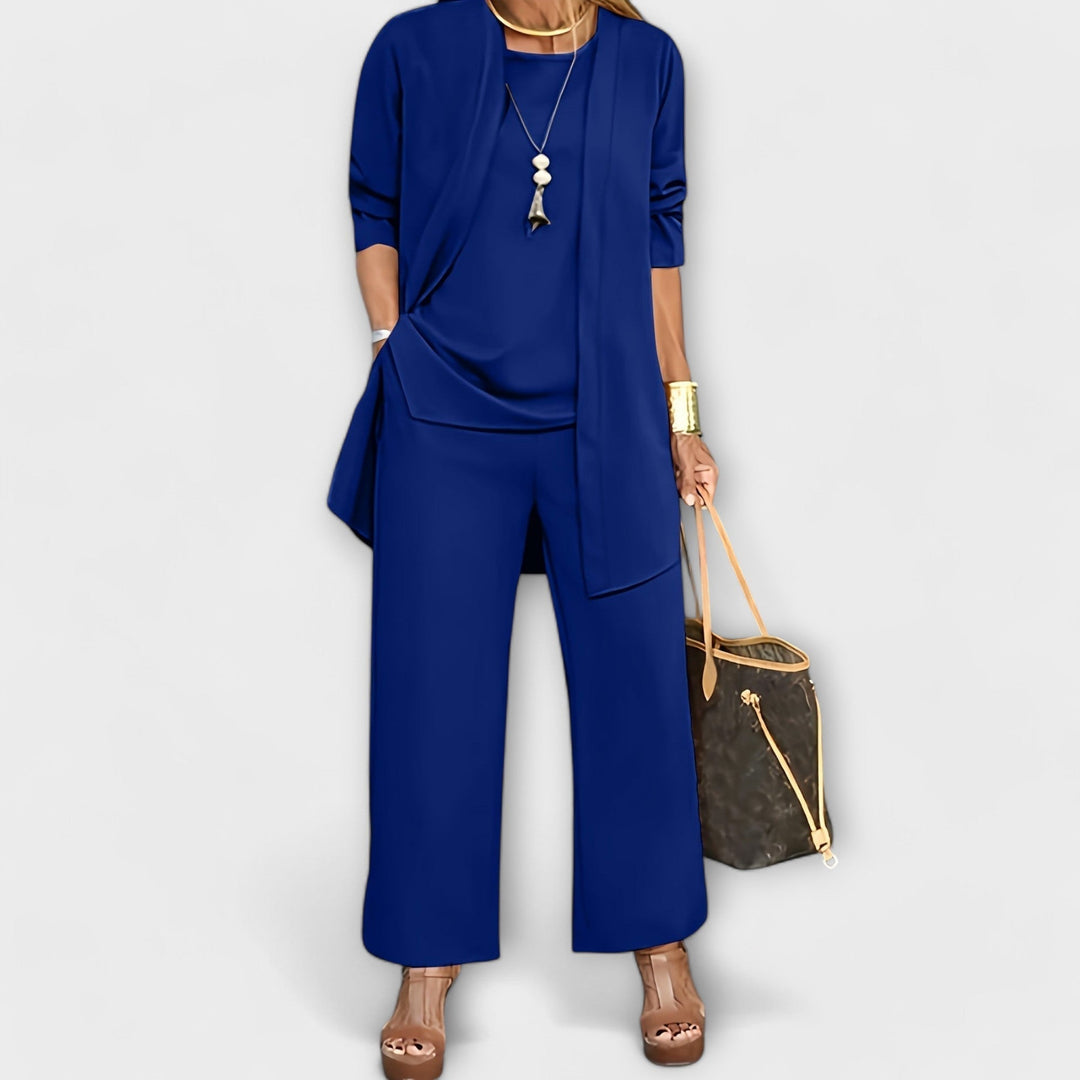 Sapphira three piece top cardigan and trouser set – image 7