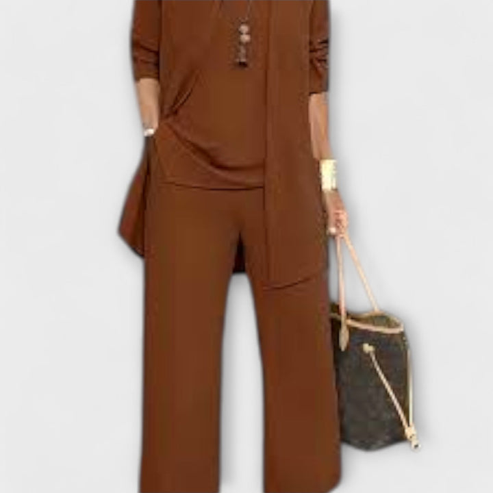 Sapphira three piece top cardigan and trouser set – image 8