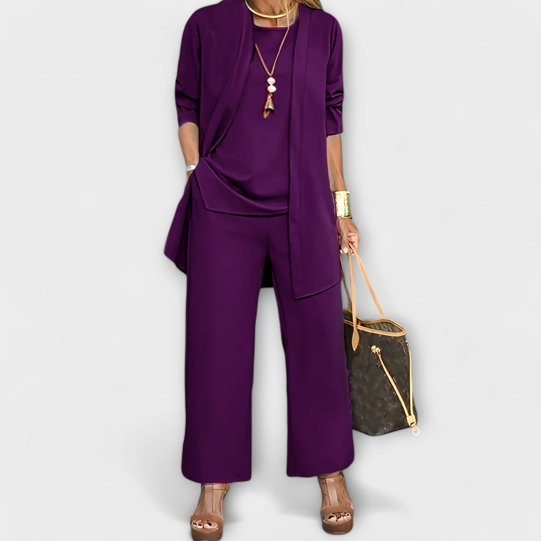 Sapphira three piece top cardigan and trouser set – image 9
