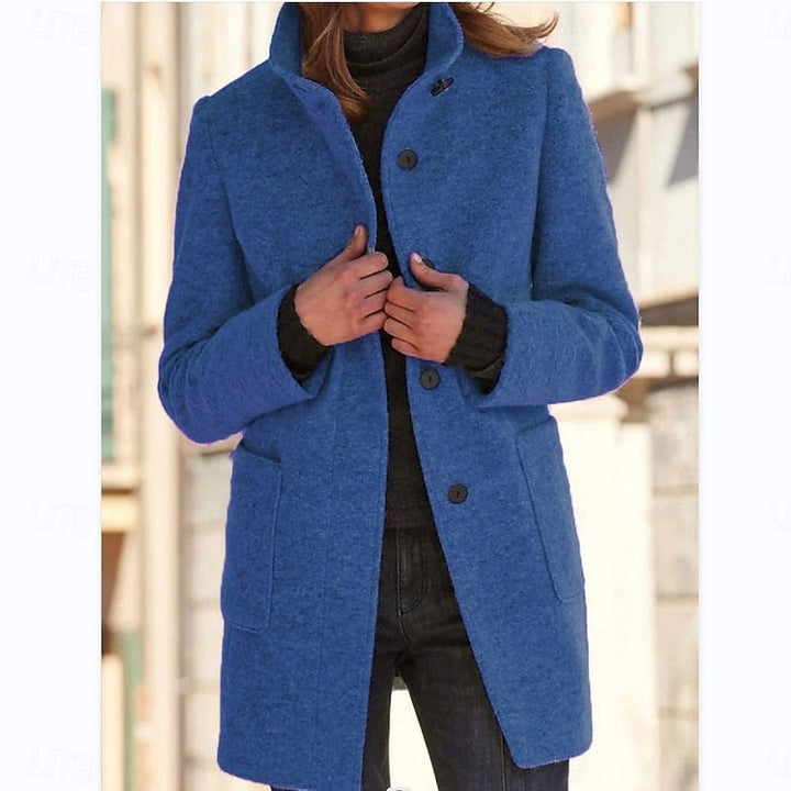 Beatrice wool coat with collar and pockets