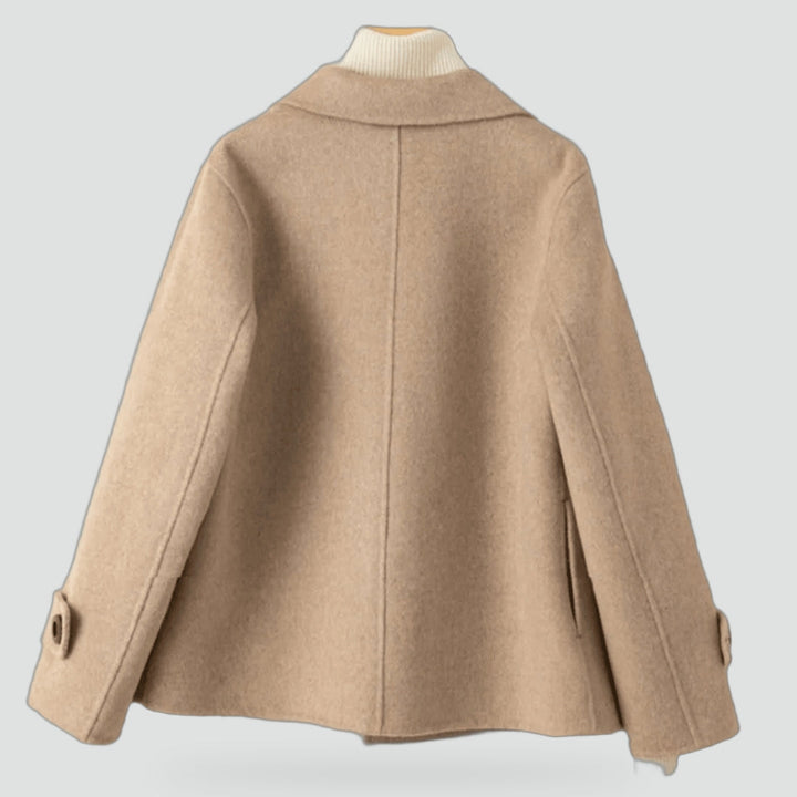 Emmeline pea coat, notch lapel detail