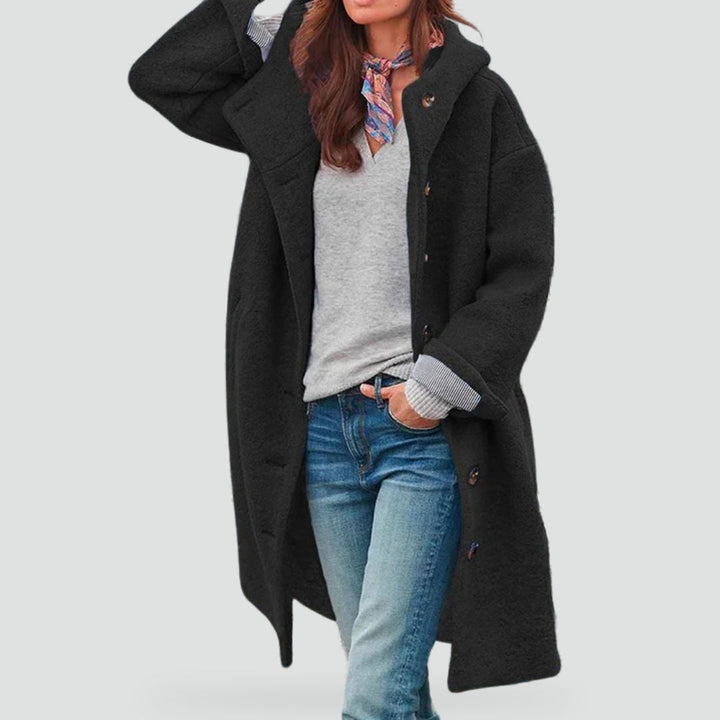 Agnes hooded coat in black