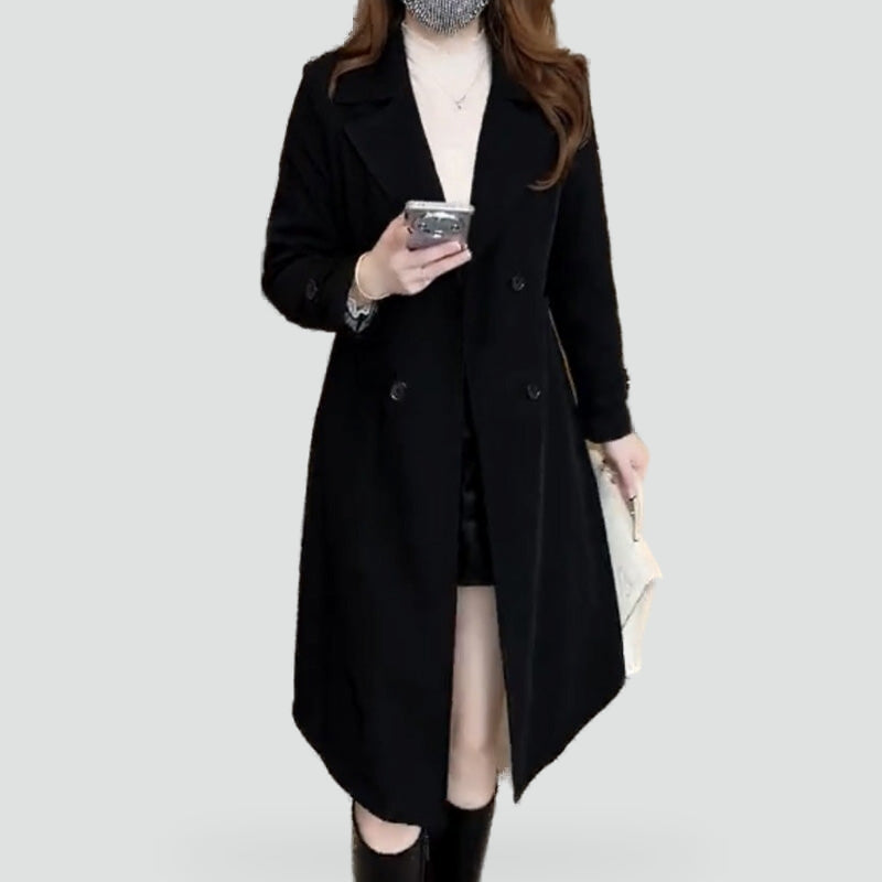 Imogen longline coat with classic collar