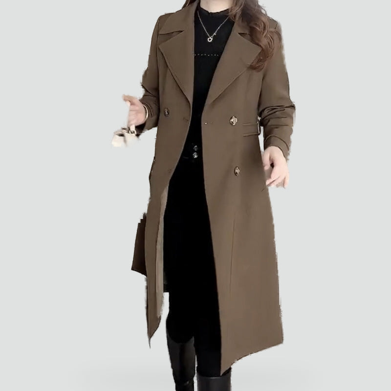 Imogen longline coat in khaki