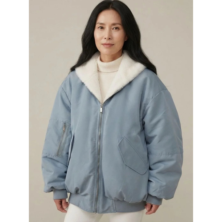 Peggy hooded bomber jacket with zip