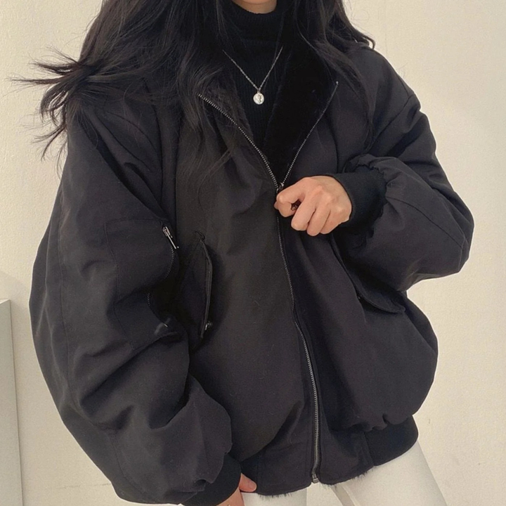 Peggy hooded bomber jacket, detail