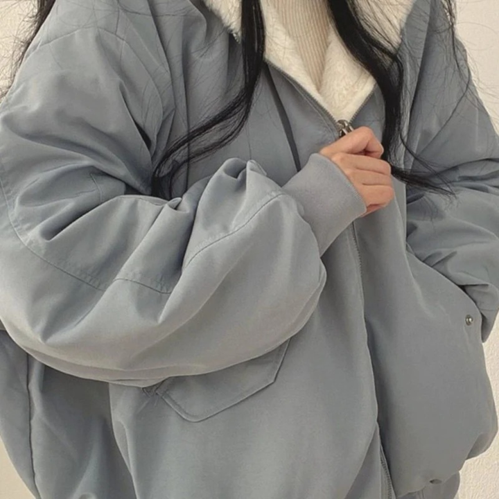 Peggy hooded bomber jacket, back view