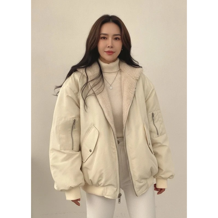 Peggy hooded bomber jacket, side view