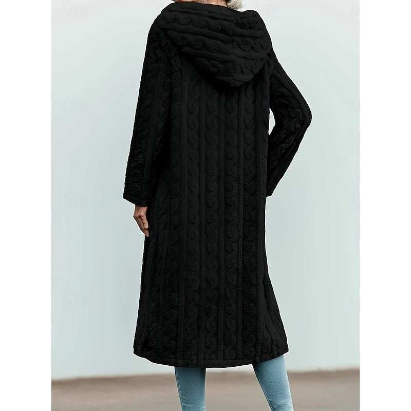 Winnie cosy long hooded coat – image 4
