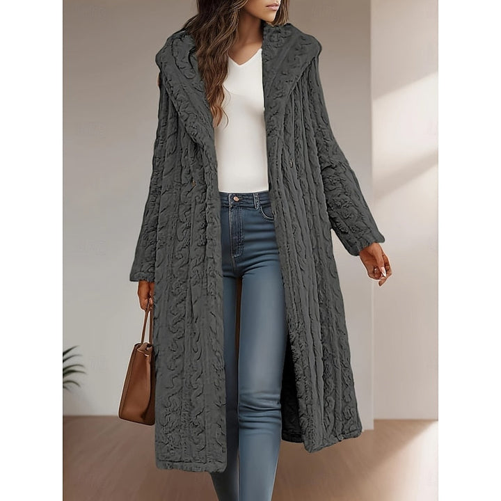 Winnie cosy long hooded coat – image 2