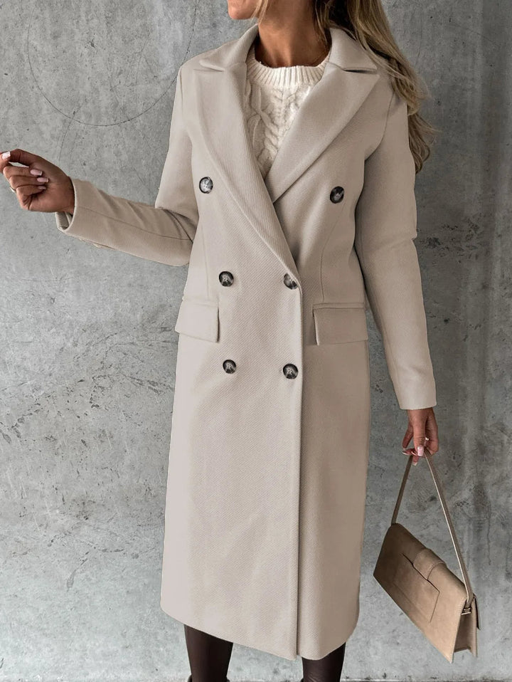Delphine double breasted longline coat