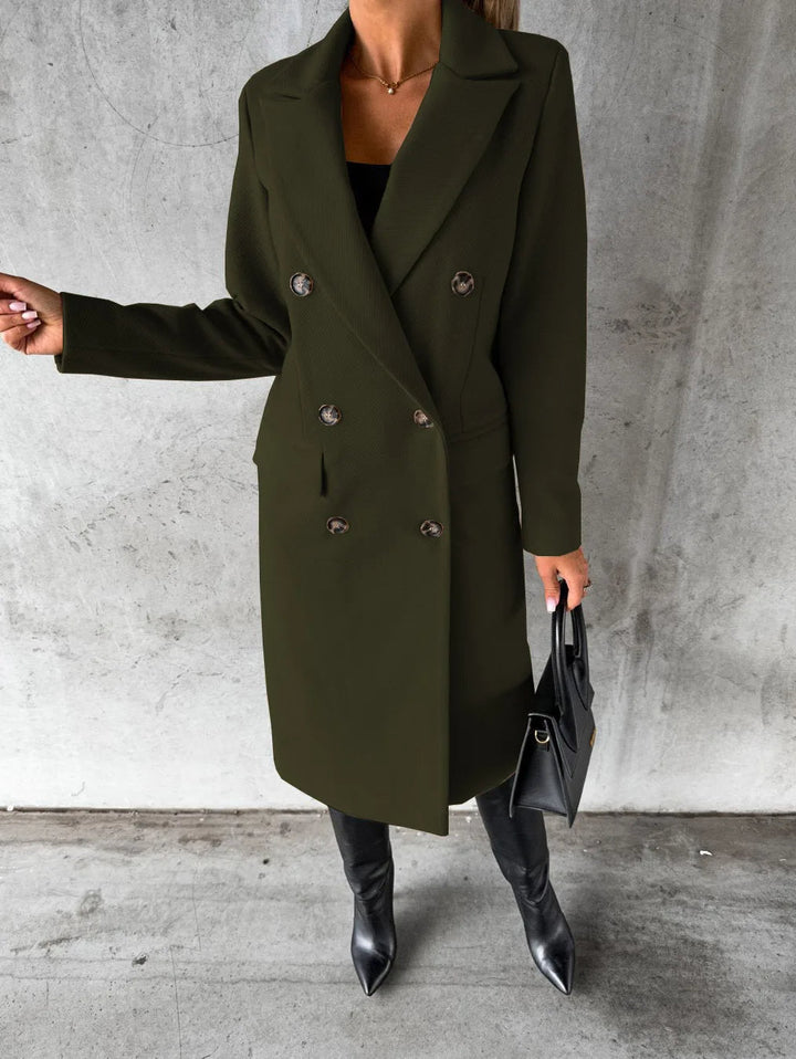 Delphine double breasted longline coat – image 3