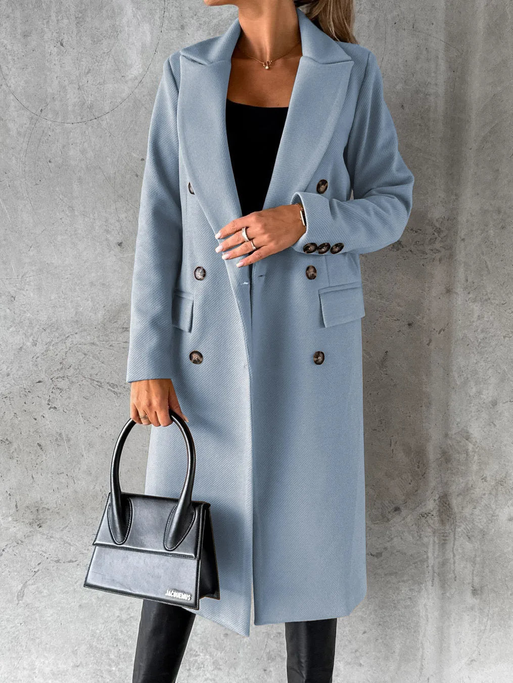 Delphine double breasted longline coat – image 4