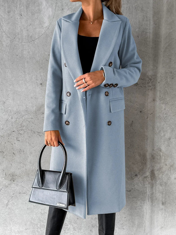 Delphine double breasted longline coat – image 4