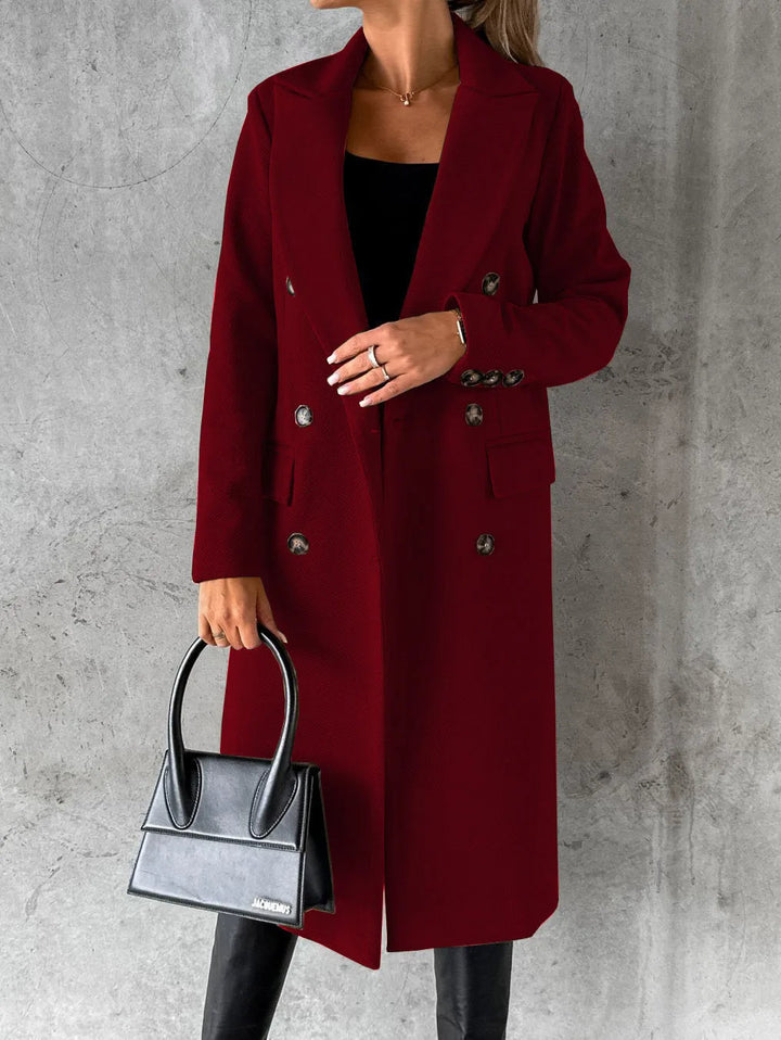 Delphine double breasted longline coat – image 5
