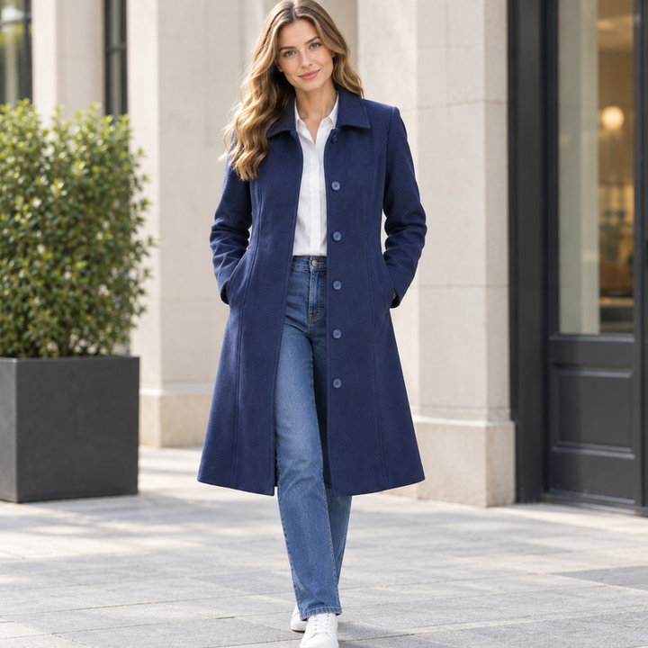 Sina classic trench coat with button front